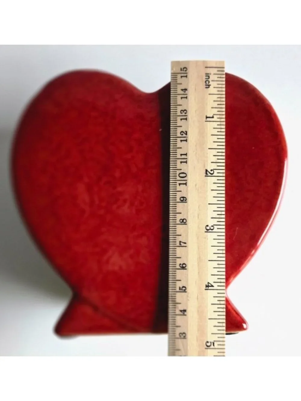 Valentines Day, Anniversary Red Heart Ceramic Planter Vase 5 inches